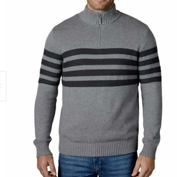 Tahari Other - Tahari Mens Quarter Zip Sweater COLOR: Grey Heather SIZE: LARGE